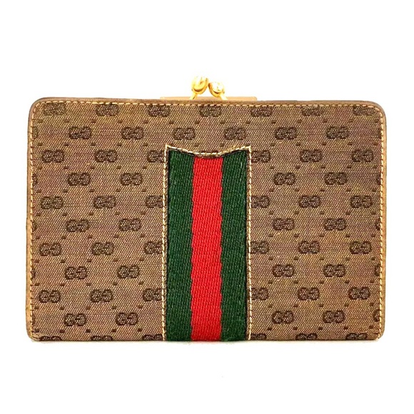🏆💎💯 Gucci Sherryline Interlocking GG Logo Micro GG Canvas Wallet - Picture 3 of 8